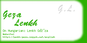 geza lenkh business card